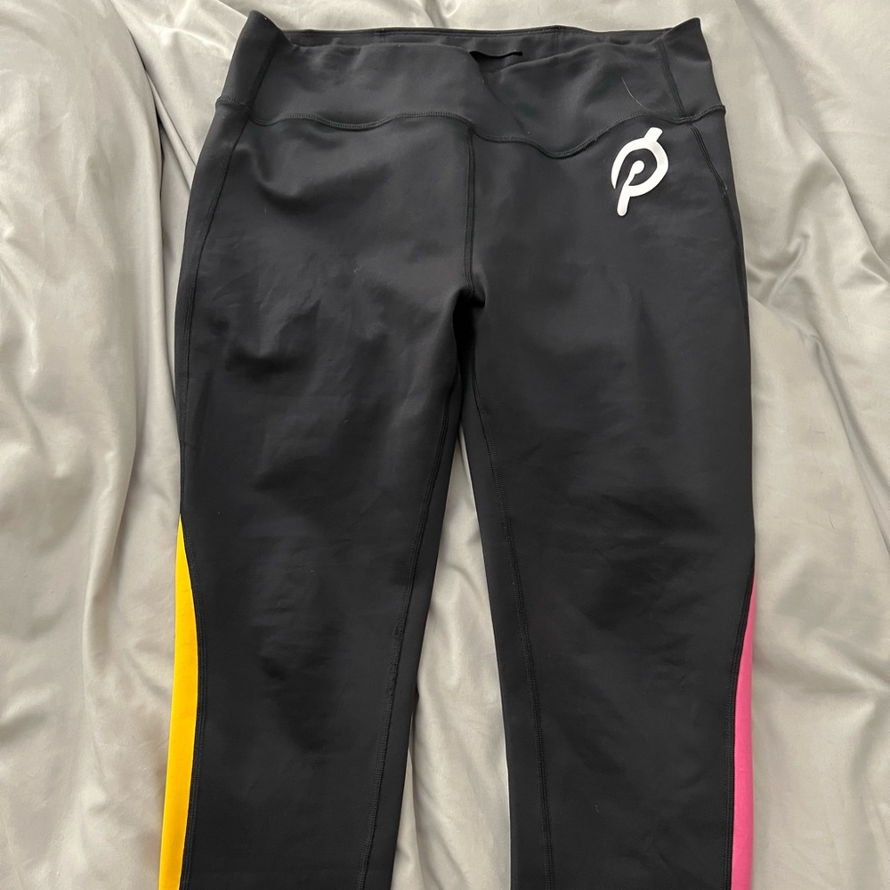 Peloton color block leggings size large EUC